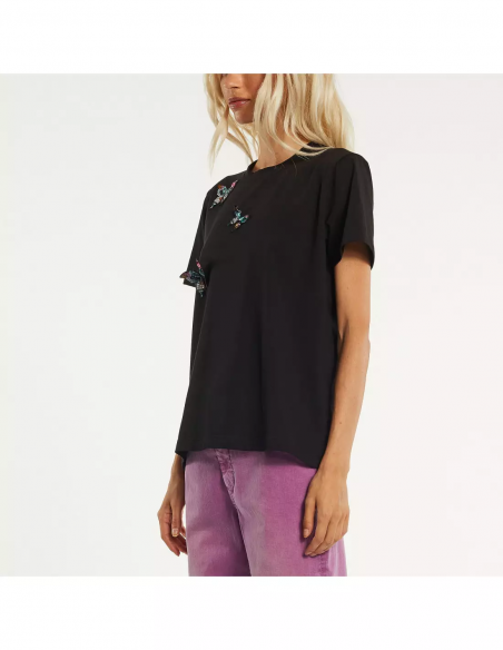 T-SHIRT C/FARFALLA RICAMATA