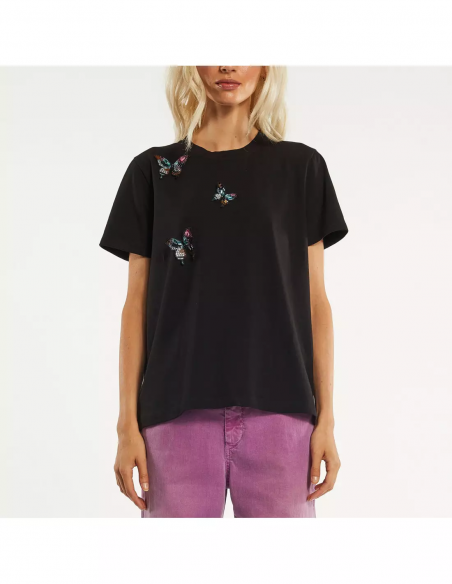 T-SHIRT C/FARFALLA RICAMATA