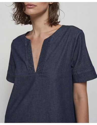 ABITO DENIM LIGHT C/APPLICAZIONI