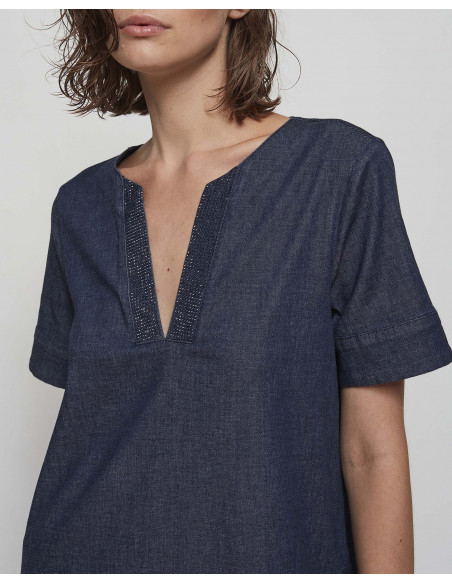 ABITO DENIM LIGHT C/APPLICAZIONI
