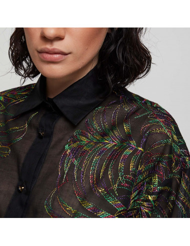 CAMICIA C/RICAMO PALME