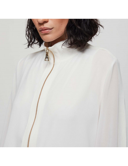 BOMBER IN GEORGETTE C/FINITURE IN MAGLIA