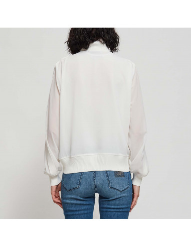 BOMBER IN GEORGETTE C/FINITURE IN MAGLIA