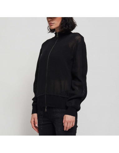BOMBER A RETE C/RICAMO+APPL