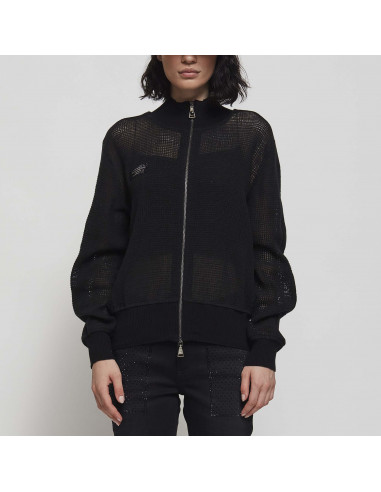 BOMBER A RETE C/RICAMO+APPL