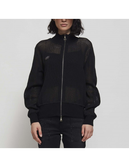 BOMBER A RETE C/RICAMO+APPL