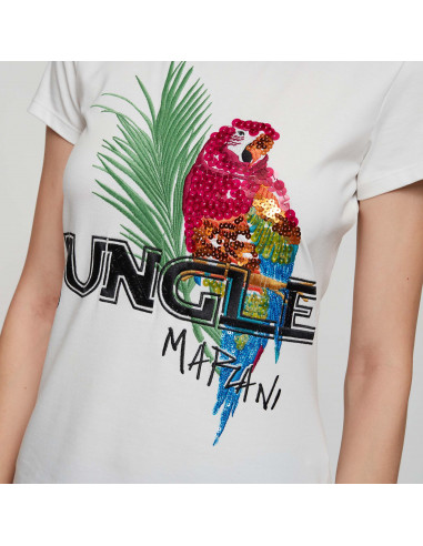 T-SHIRT C/RICAMO PAPPAGALLO