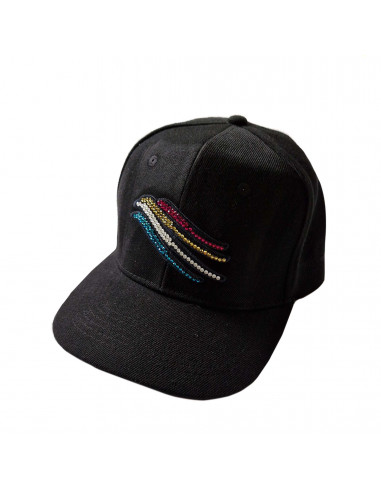 CAPPELLINO C/LOGO + APPL STRASS MULTICOL