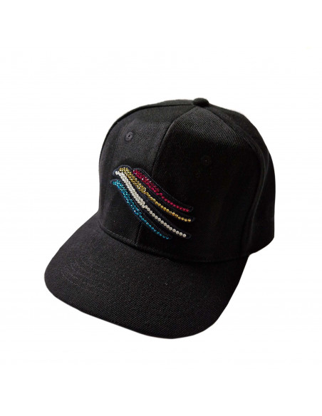 CAPPELLINO C/LOGO + APPL STRASS MULTICOL