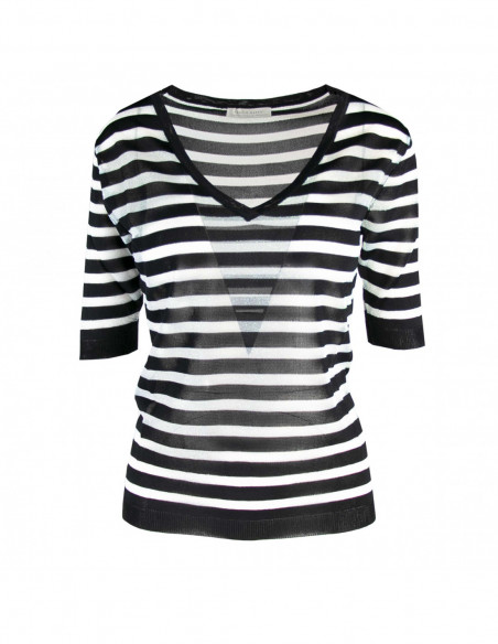 MAGLIA SC V M/C RIGHE LUREX