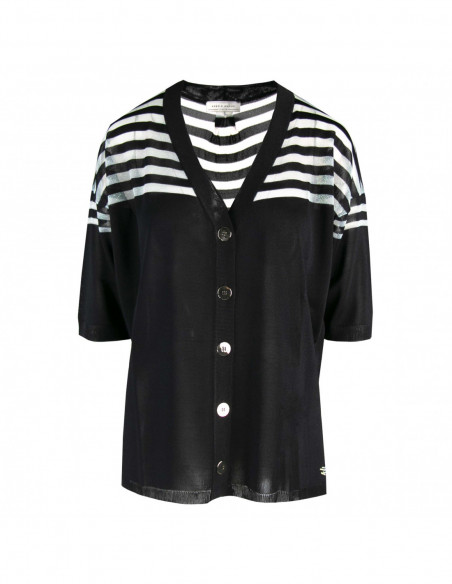 CARDIGAN C/MOTIVI DIRIGHE LUREX