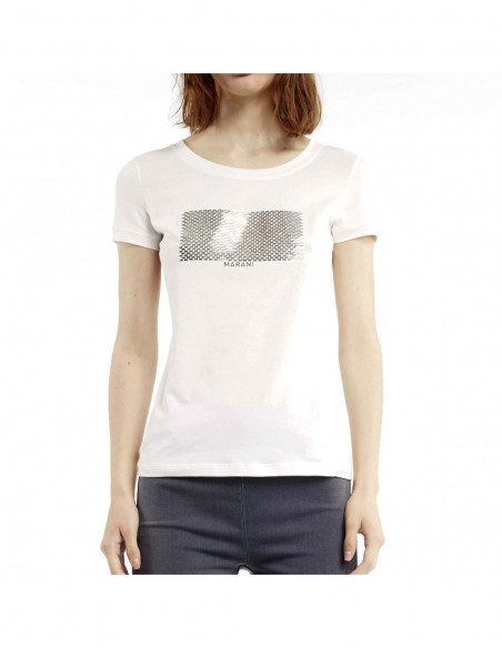 T-SHIRT C/APPLICAZIONE CRYSTAL