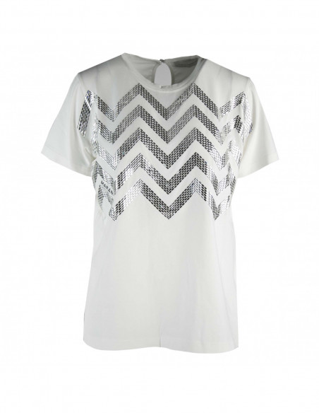 T-SHIRT WITH GEOMETRIC CRYSTALS