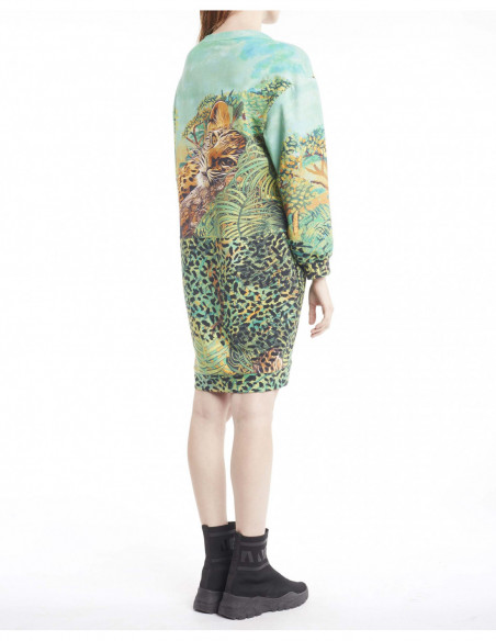 EMBROIDERED FOREST-PRINTED DRESS