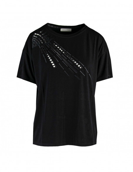 T-SHIRT WITH GEOMETRIC EMBROIDERY