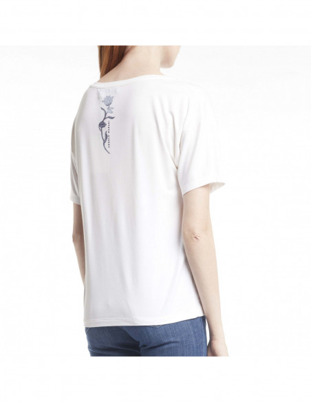 EMBROIDERED NATURAL-PRINTED T-SHIRT