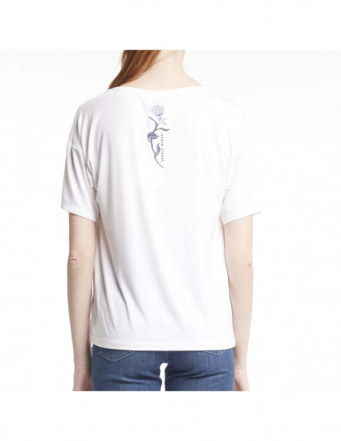 EMBROIDERED NATURAL-PRINTED T-SHIRT