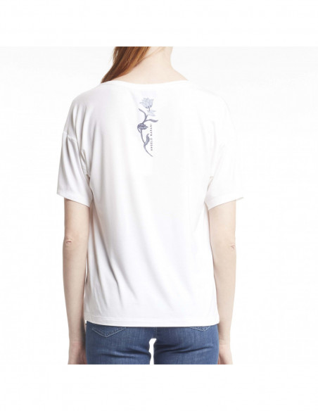 T-SHIRT ST NATURAL C/APPL+RICAMO