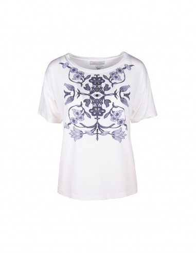 EMBROIDERED NATURAL-PRINTED T-SHIRT