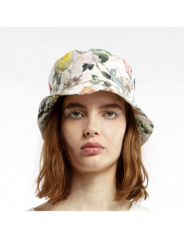 ROSE-PRINTED BUCKET HAT