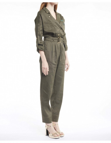 DYED JUMPSUIT WITH ROSE