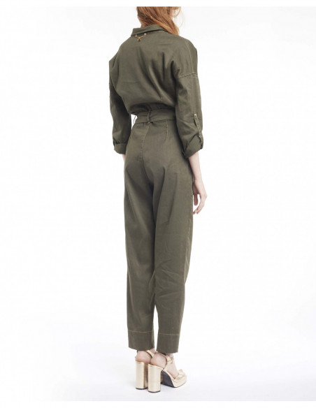 DYED JUMPSUIT WITH ROSE