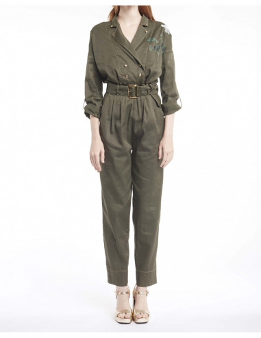 DYED JUMPSUIT WITH ROSE