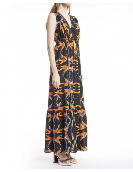 STRELITZIA-PRINTED LONG DRESS