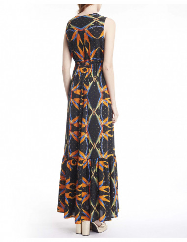 STRELITZIA-PRINTED LONG DRESS