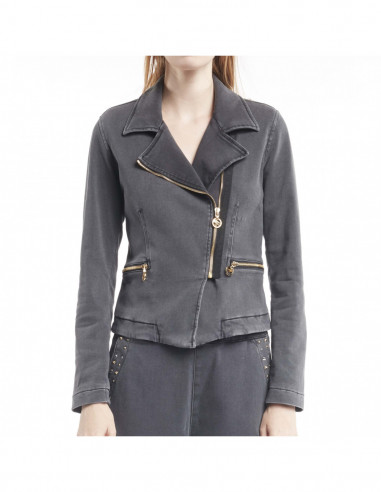 BIKER JACKET IN DENIM SWEATSHIRT