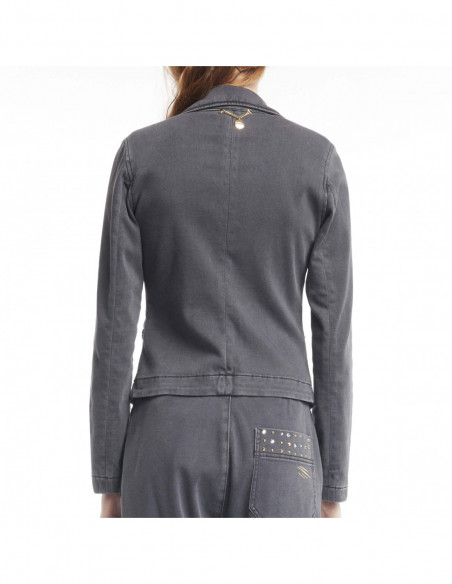BIKER JACKET IN DENIM SWEATSHIRT