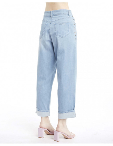 EMBROIDERED WIDE LEG JEANS