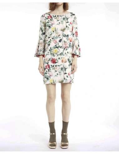 ROSE-PRINTED DRESS