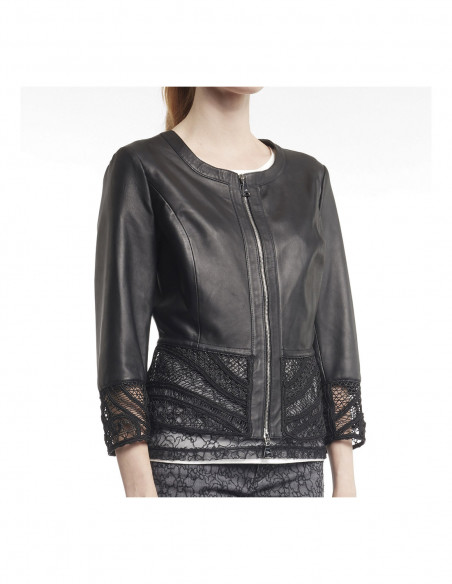 EMBROIDERED LEATHER JACKET
