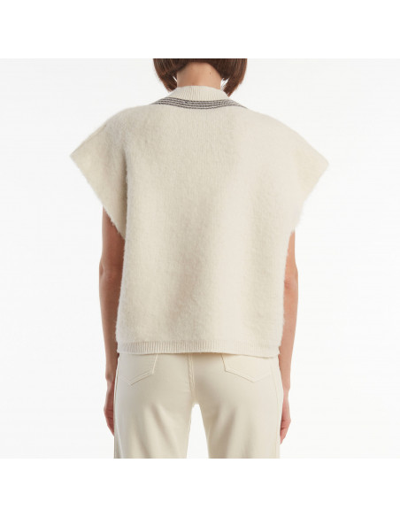 GILET IN ALPACA CON DETTAGLI METALLICI