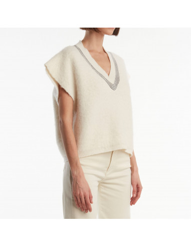 GILET IN ALPACA CON DETTAGLI METALLICI