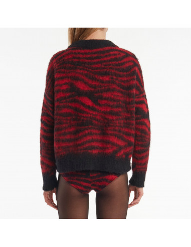 MAGLIA ZEBRA GARZA TA IN ALPACA