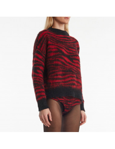 MAGLIA ZEBRA GARZA TA IN ALPACA