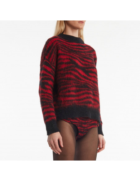 MAGLIA ZEBRA GARZA TA IN ALPACA