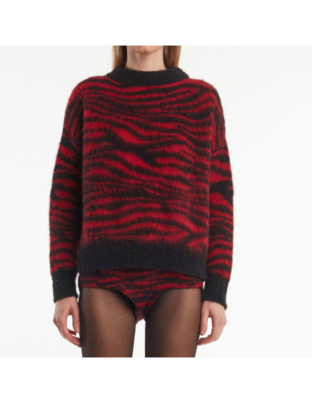 MAGLIA ZEBRA GARZA TA IN ALPACA
