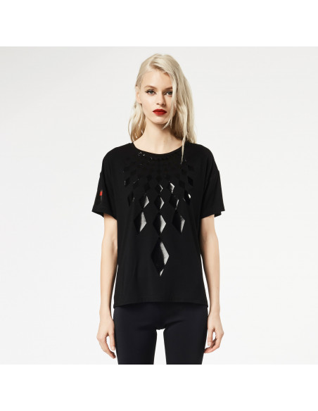 T-SHIRT C/ROMBI LAMINATI
