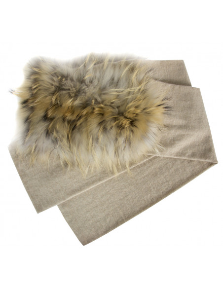 MURMASKY FUR-TRIMMED SCARF