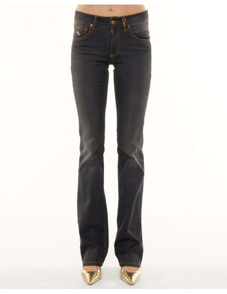 BOOT CUT LITGHT STRETCH C/CUCIT. TABACCO