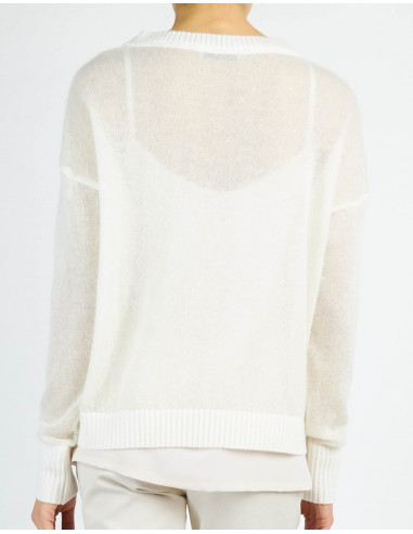 EMBROIDERED, INTARSIA BOAT NECK JUMPER
