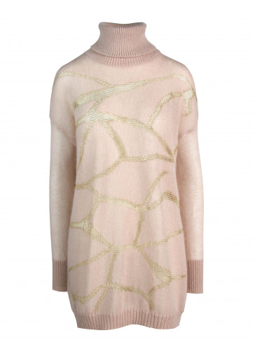LUREX INTARSIA TURTLE NECK JUMPER