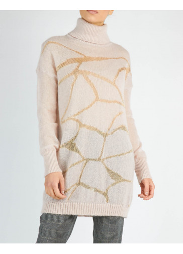 PULL COL ROULE' A' MARQUETERIE EN LUREX 2