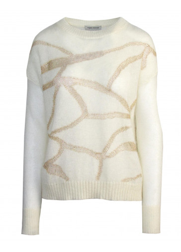 PULL COLLO BARCA CON INTARSIO IN LUREX