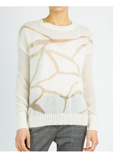PULL COL BATEAU A' MARQUETERIE EN LUREX 2