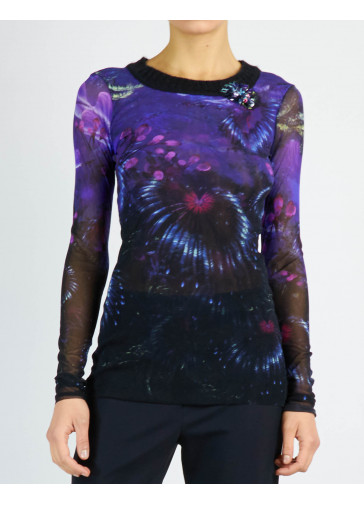 EMBROIDERED, ABYSS-PRINTED T-SHIRT 2