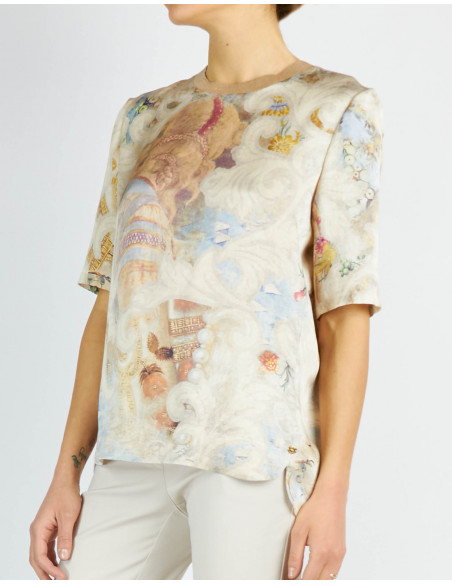 SPACKLE-PRINTED BLOUSE